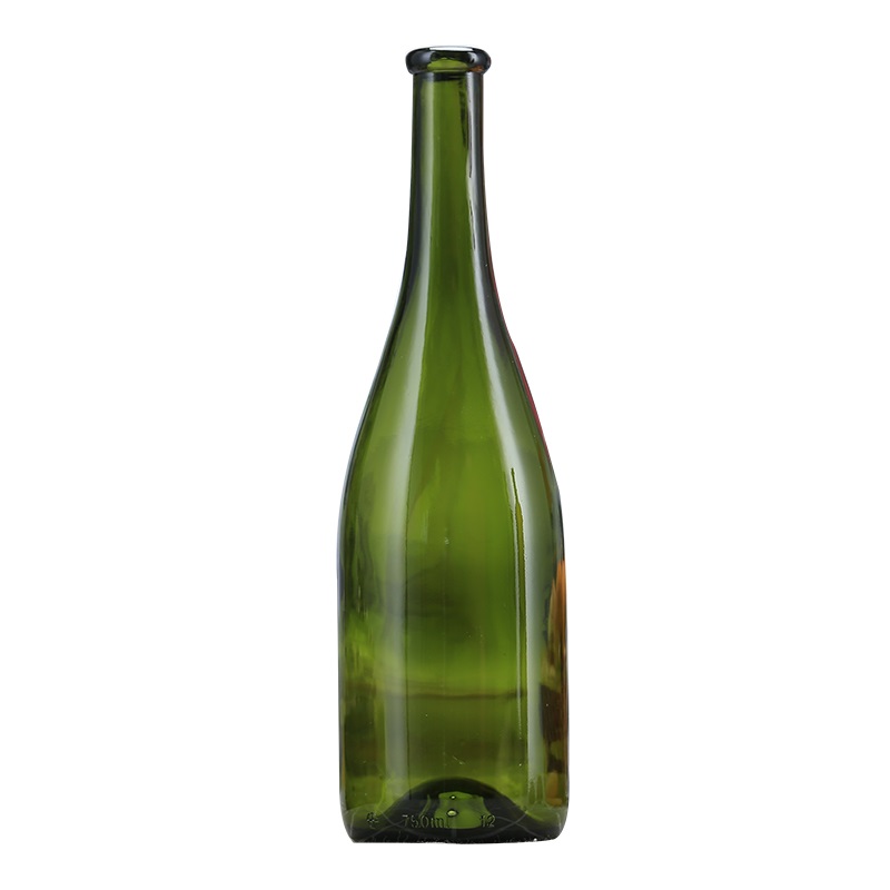 the concave bottom of the glass bottle